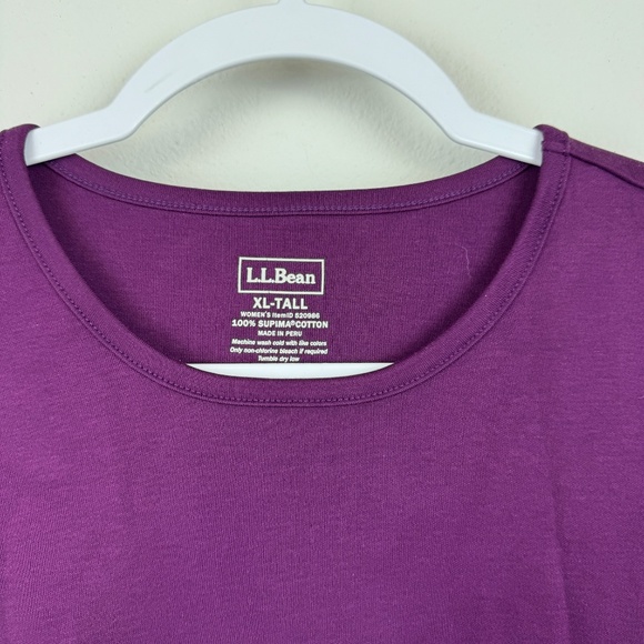 L.L. BEAN Maroon Pullover Long Sleeve Tee Shirt NWT / Women's XL Tall - Picture 6 of 12